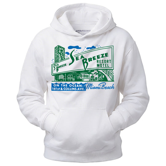 Sea Breeze - Miami, FL - Vintage Motel - Unisex Hoodie
