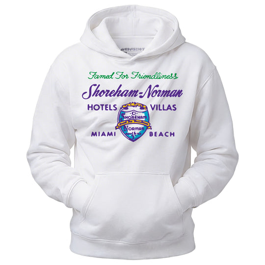 Shoreham Norman Hotels & Villas v2 - Miami, FL - Vintage Hotel - Unisex Hoodie