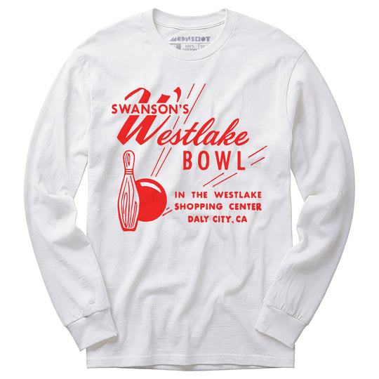 Swanson's Westlake Bowl - Daly City, CA - Vintage Bowling Alley - Long Sleeve T-Shirt