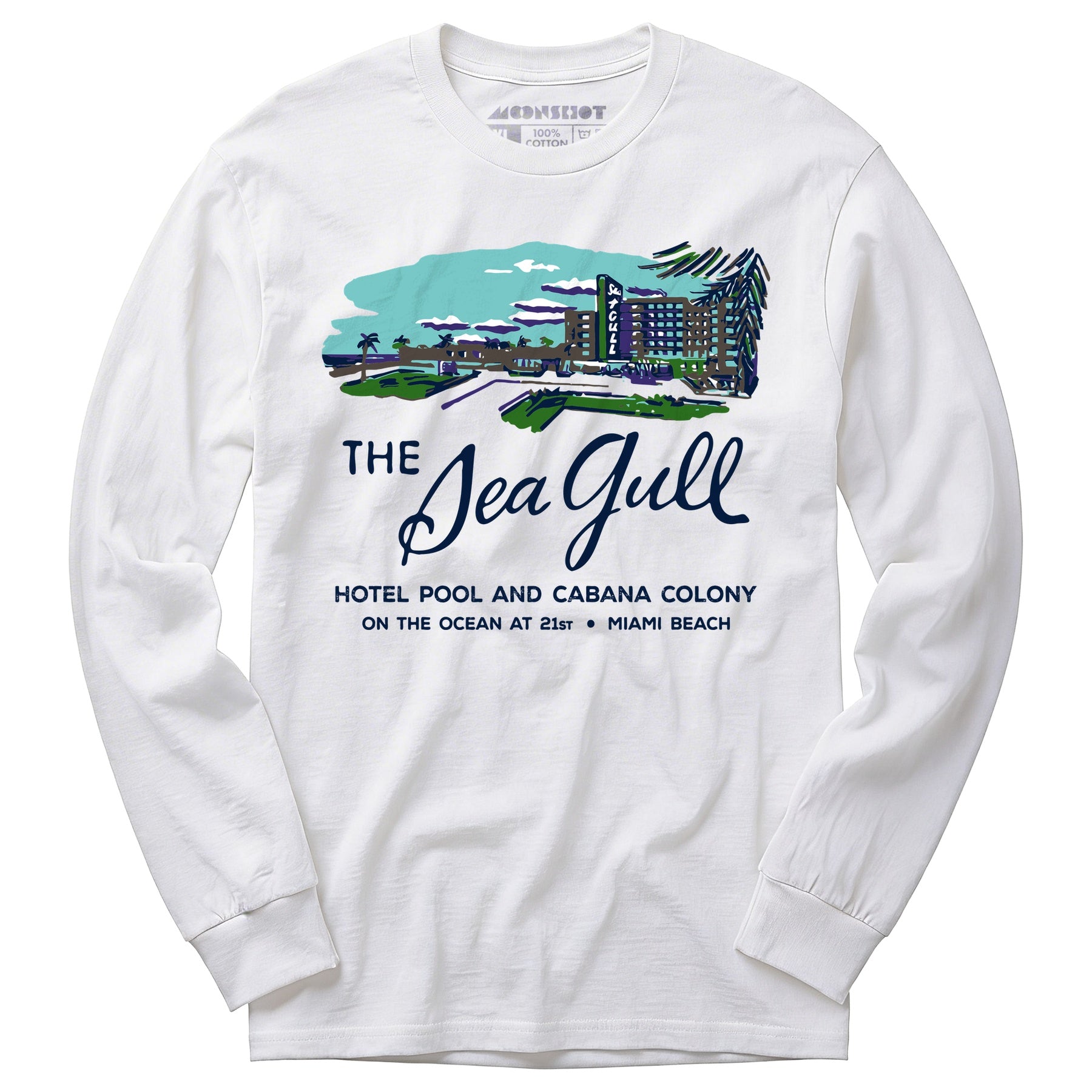The Sea Gull - Miami, FL - Vintage Hotel - Long Sleeve T-Shirt