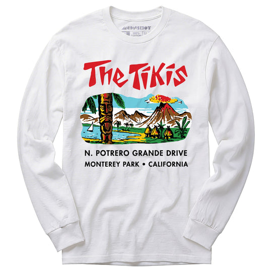 The Tikis - Monterey Park CA - Vintage Tiki Bar - Long Sleeve T-Shirt