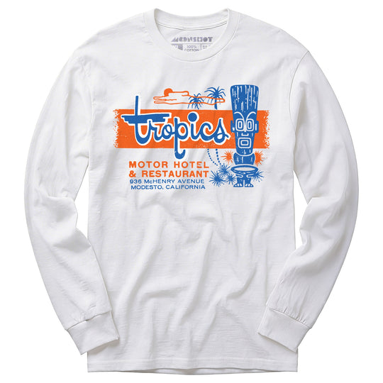 The Tropics - Modesto, CA - Vintage Tiki Bar - Long Sleeve T-Shirt