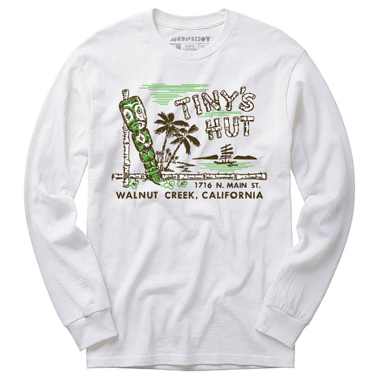 Tiny's Hut - Walnut Creek, CA - Vintage Tiki Bar - Long Sleeve T-Shirt