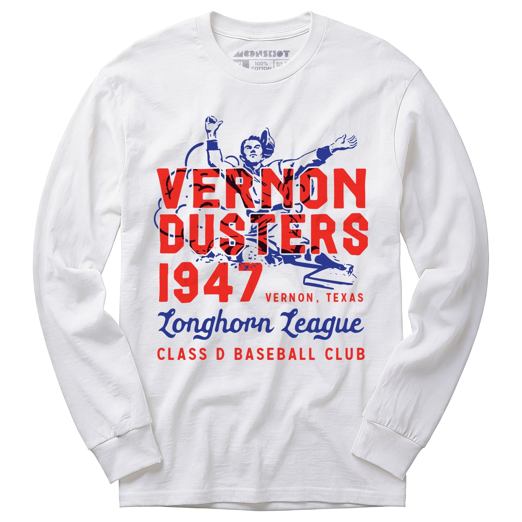 Vernon Dusters - Texas - Vintage Defunct Baseball Teams - Long Sleeve T-Shirt