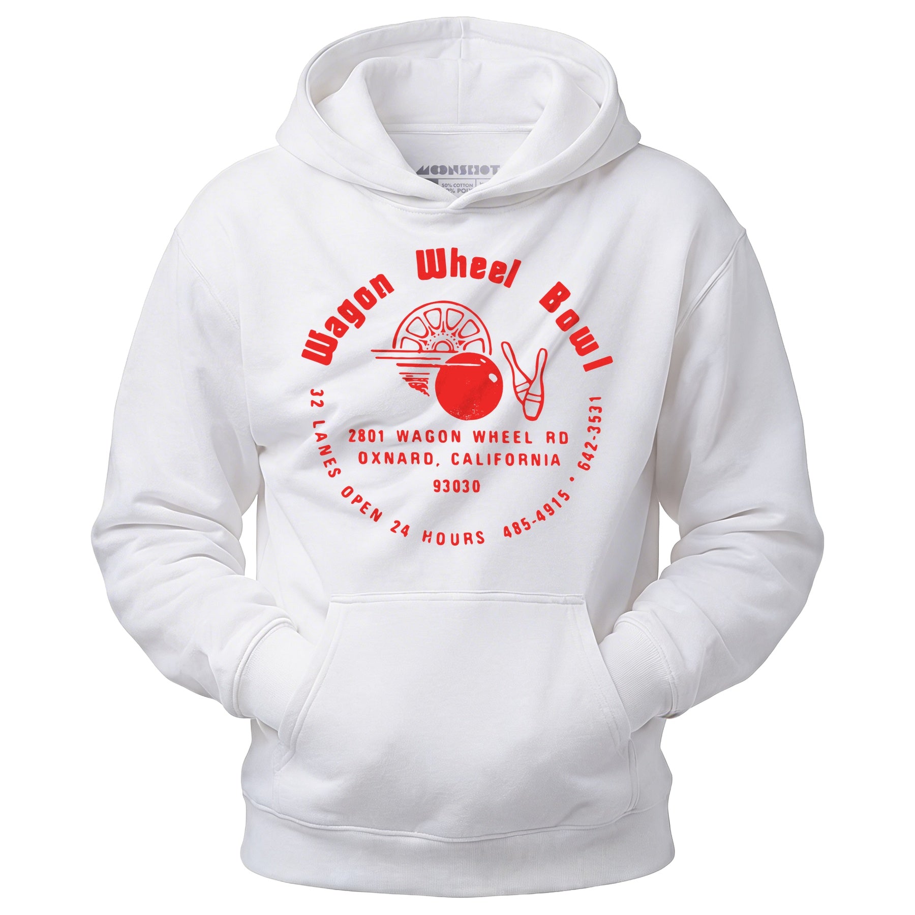 Wagon Wheel Bowl - Oxnard, CA - Vintage Bowling Alley - Unisex Hoodie
