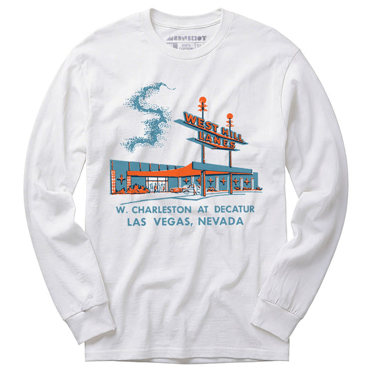 West Hill Lanes - Las Vegas, NV - Vintage Bowling Alley - Long Sleeve T-Shirt