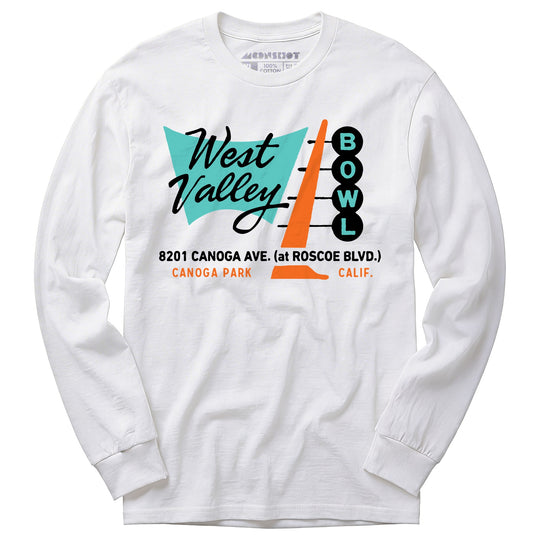 West Valley Bowl - Canoga Park, CA - Vintage Bowling Alley - Long Sleeve T-Shirt
