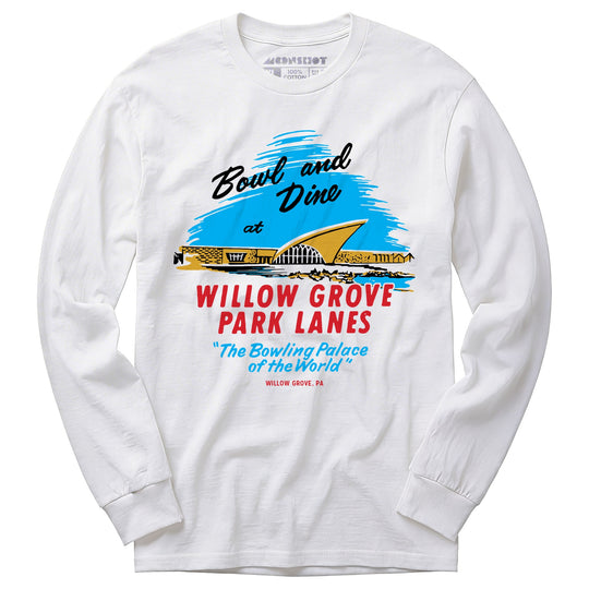 Willow Grove Park Lanes - Willow Grove, PA - Vintage Bowling Alley - Long Sleeve T-Shirt