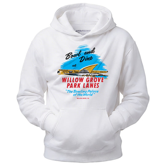 Willow Grove Park Lanes - Willow Grove, PA - Vintage Bowling Alley - Unisex Hoodie