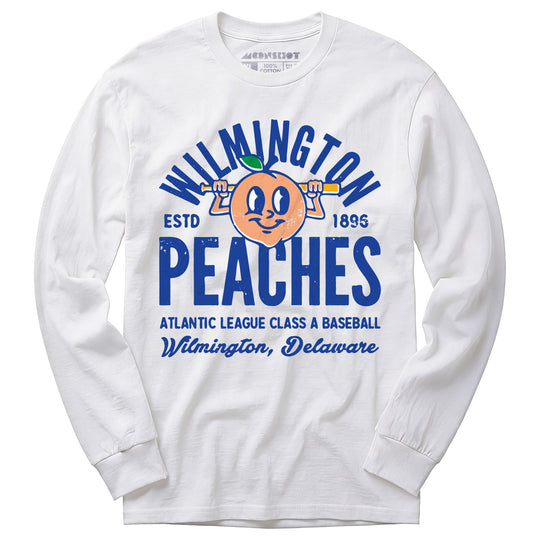 Wilmington Peaches - Delaware - Vintage Defunct Baseball Teams - Long Sleeve T-Shirt