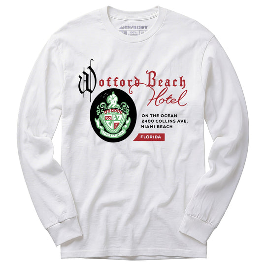 Wofford Beach Hotel - Miami, FL - Vintage Hotel - Long Sleeve T-Shirt