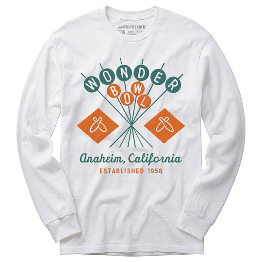 Wonder Bowl - Anaheim, CA - Vintage Bowling Alley - Long Sleeve T-Shirt