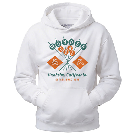 Wonder Bowl - Anaheim, CA - Vintage Bowling Alley - Unisex Hoodie