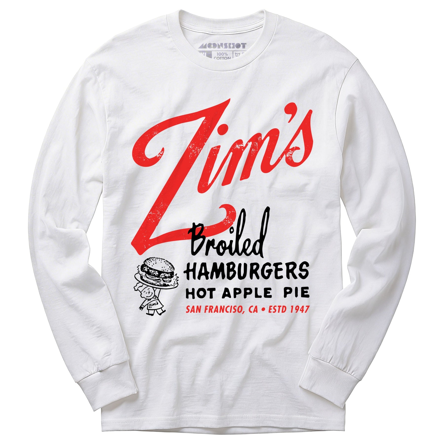 Zim's Hamburgers v1 - San Francisco, CA - Vintage Restaurant - Long Sleeve T-Shirt