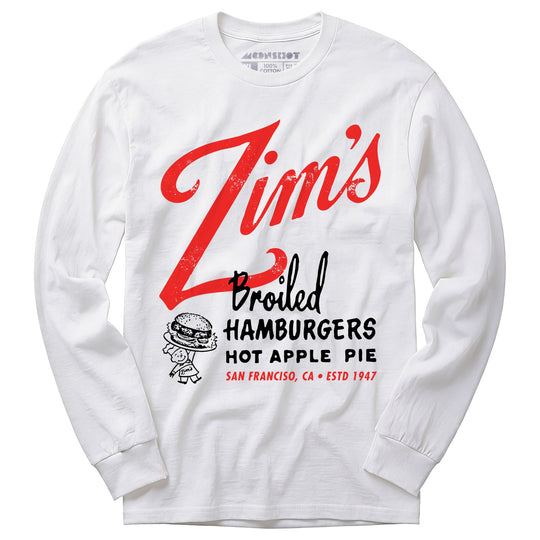 Zim's Hamburgers v1 - San Francisco, CA - Vintage Restaurant - Long Sleeve T-Shirt