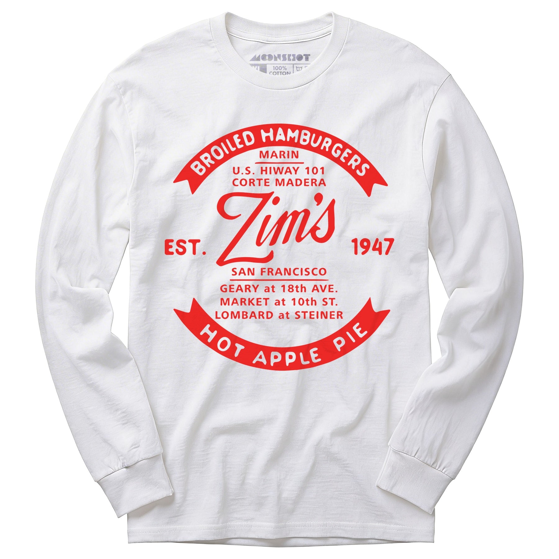 Zim's Hamburgers v4 - San Francisco, CA - Vintage Restaurant - Long Sleeve T-Shirt