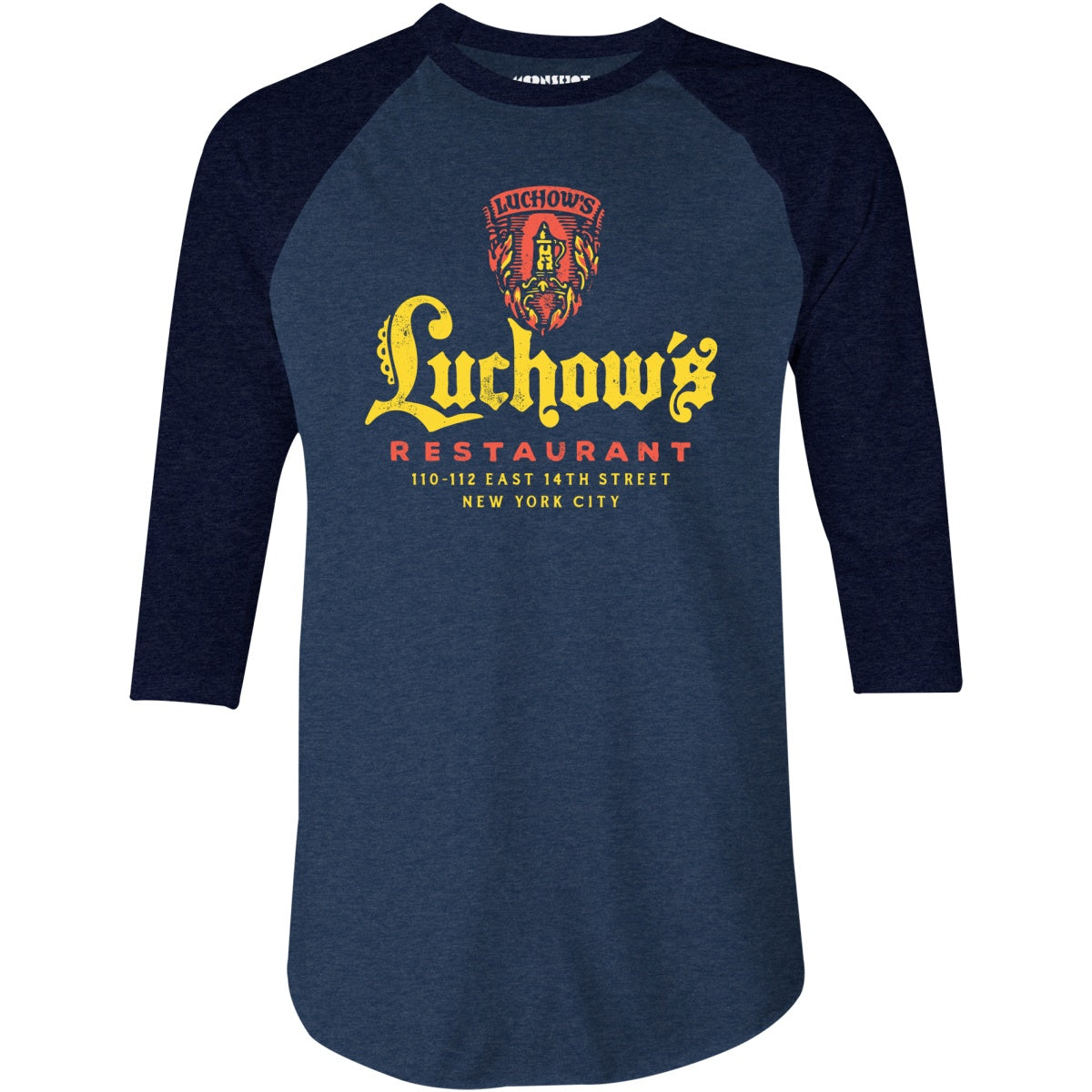 Luchow's - New York City, NY - Vintage Restaurant - 3/4 Sleeve Raglan T-Shirt
