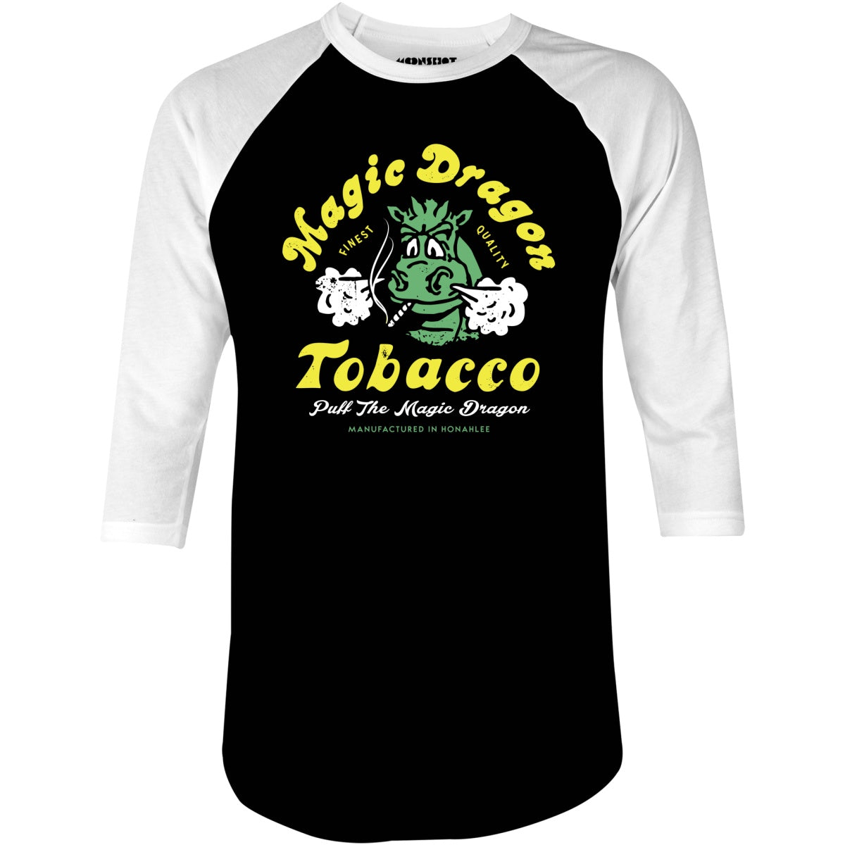 Magic Dragon Tobacco - 3/4 Sleeve Raglan T-Shirt