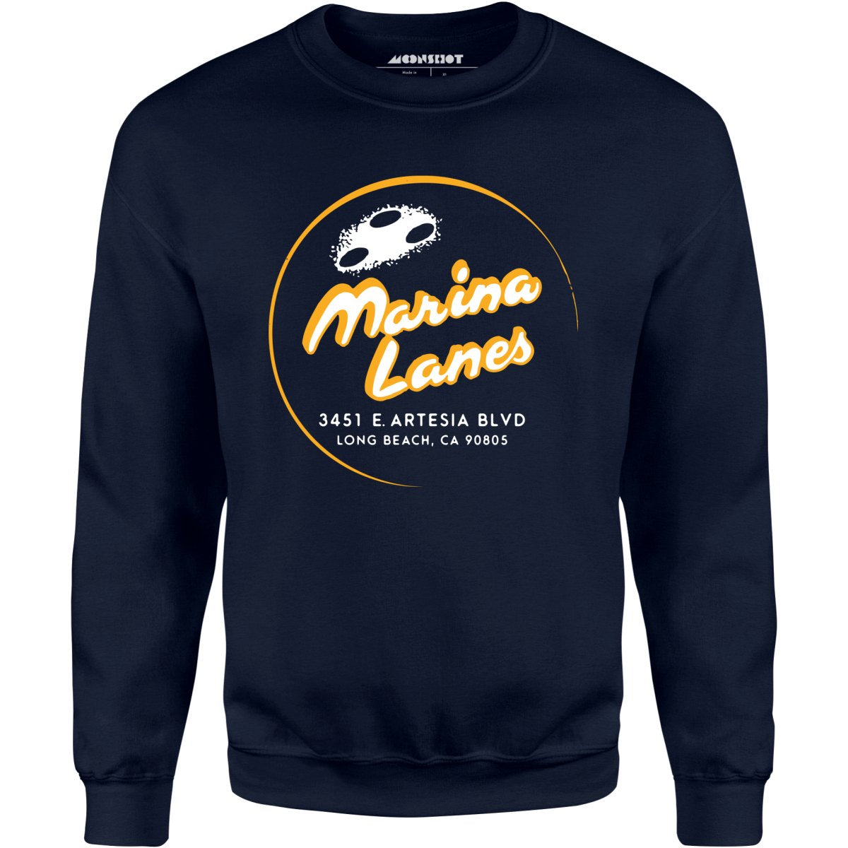 Marina Lanes - Long Beach, CA - Vintage Bowling Alley - Unisex Sweatshirt