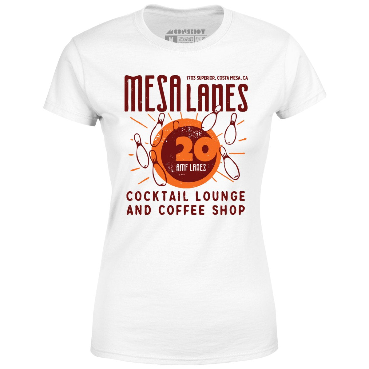 Mesa Lanes - Costa Mesa, CA - Vintage Bowling Alley - Women's T-Shirt