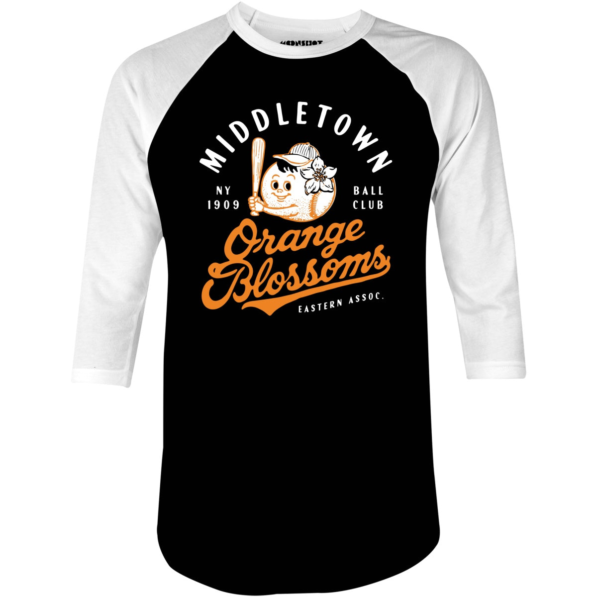 Middletown Orange Blossoms - New York - Vintage Defunct Baseball Teams - 3/4 Sleeve Raglan T-Shirt