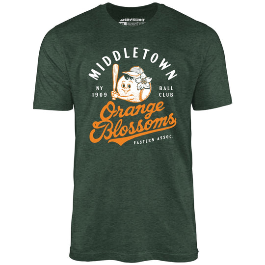 Middletown Orange Blossoms - New York - Vintage Defunct Baseball Teams - Heather Forest - Unisex T-Shirt