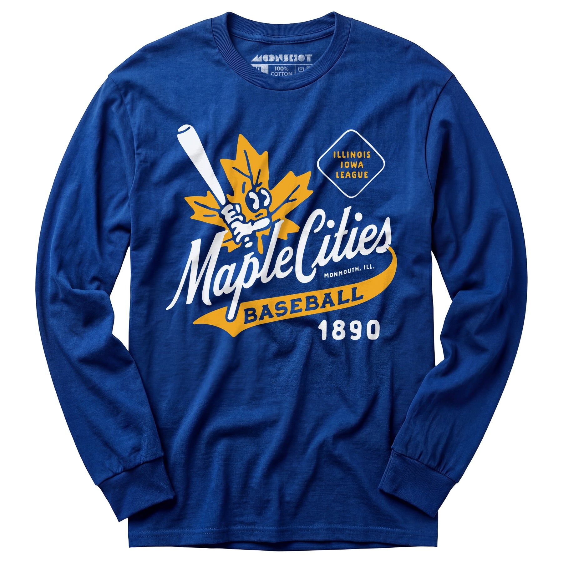 Monmouth Maple Cities - Illinois - Vintage Defunct Baseball Teams - Long Sleeve T-Shirt