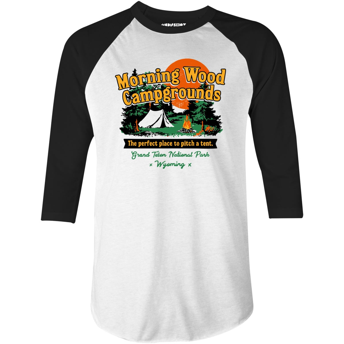 Morning Wood Campgrounds v2 - 3/4 Sleeve Raglan T-Shirt