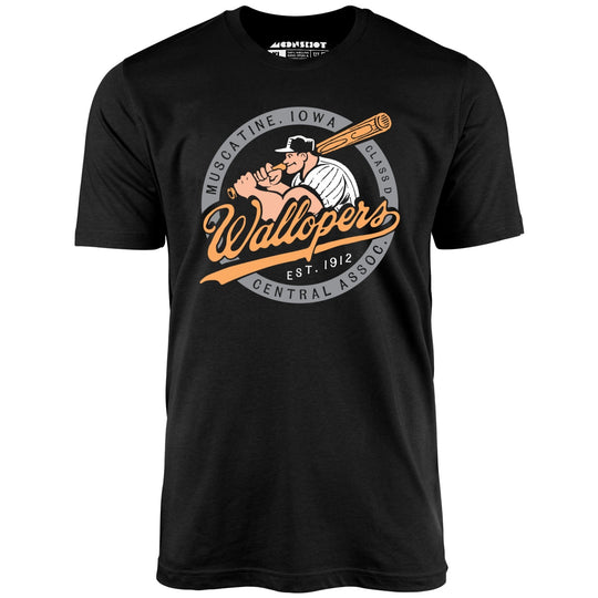 Muscatine Wallopers - Iowa  - Vintage Defunct Baseball Teams - Black - Unisex T-Shirt