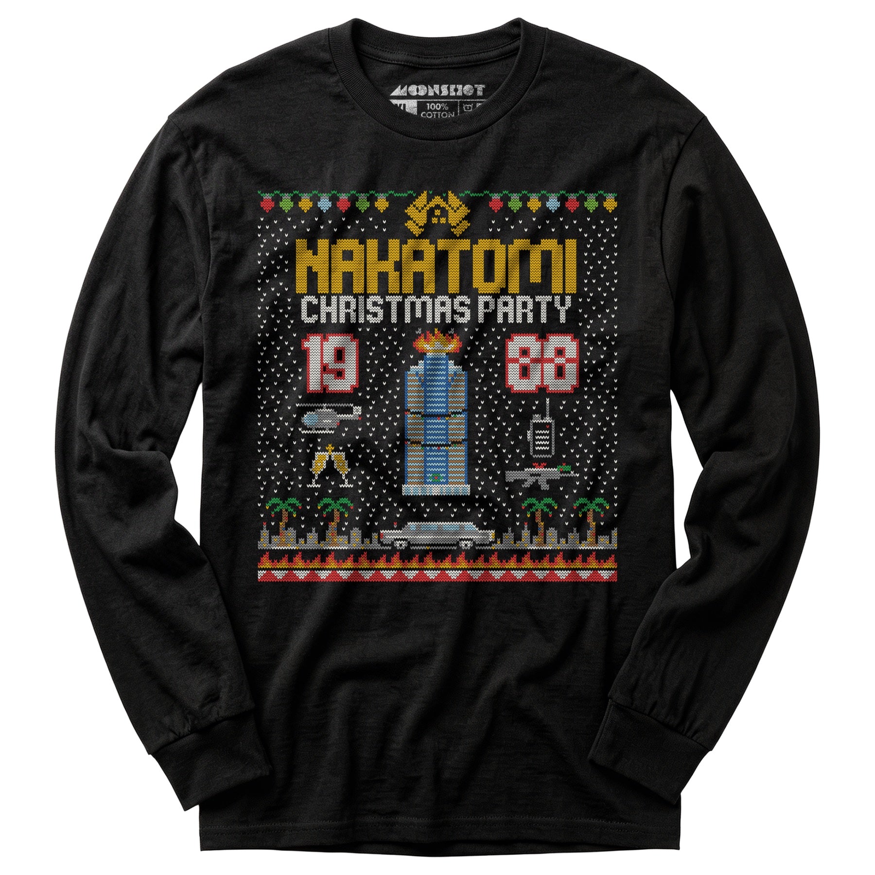 Nakatomi Christmas Party 1988 - Ugly Sweater Print Style - Long Sleeve T-Shirt
