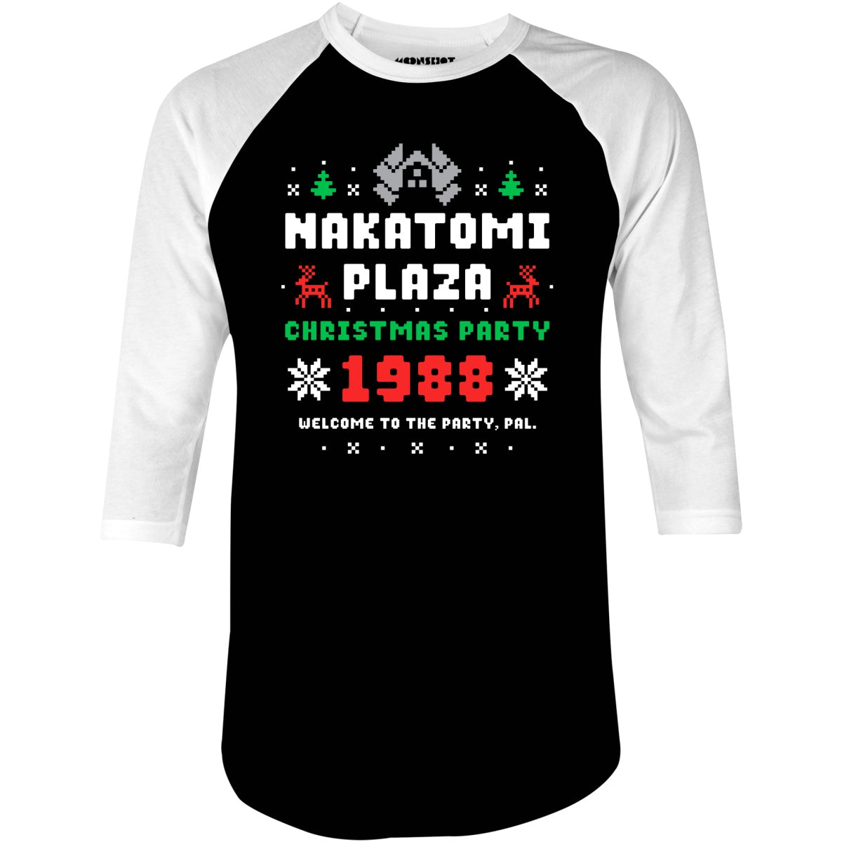 Nakatomi Plaza Christmas Party 1988 - 3/4 Sleeve Raglan T-Shirt