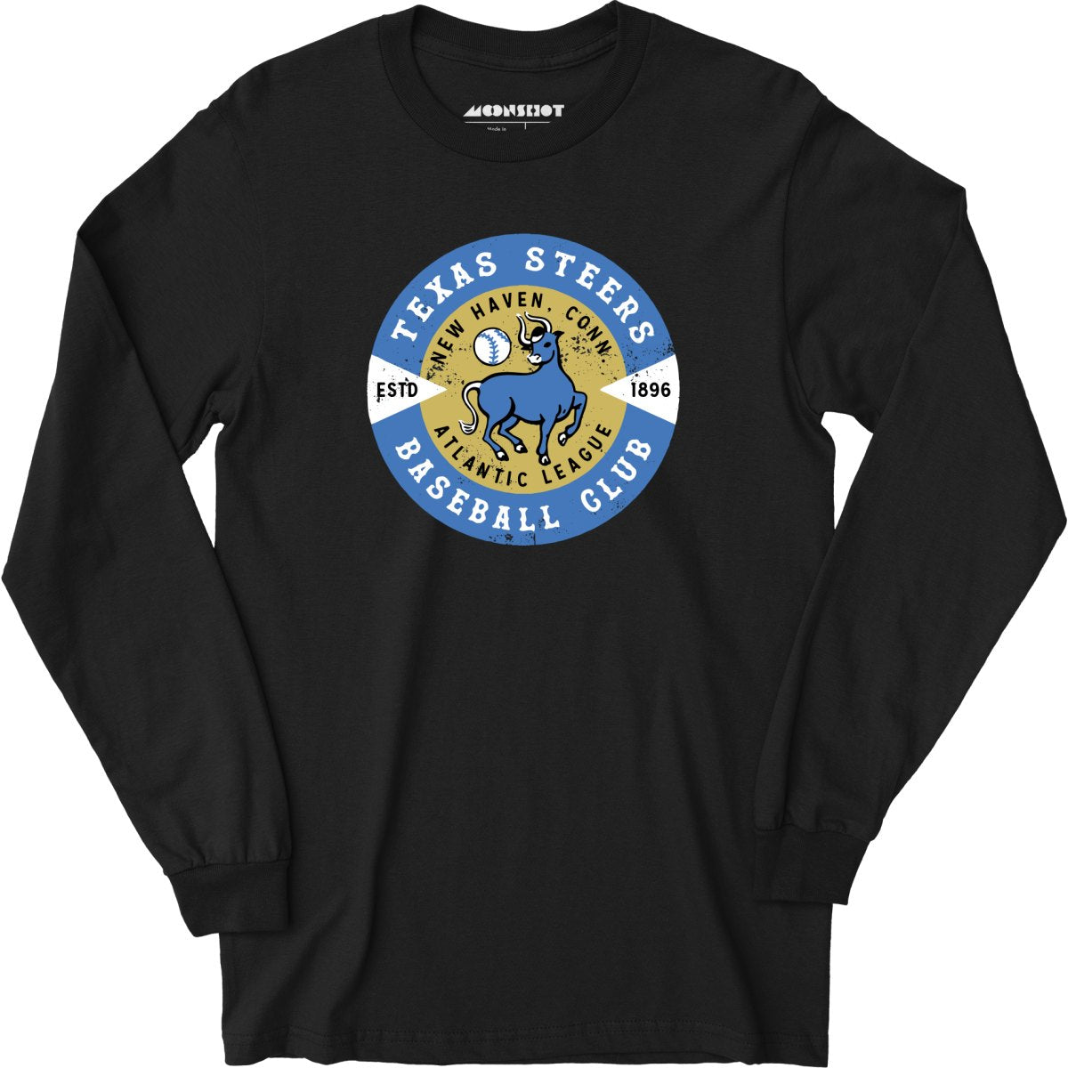 New Haven Texas Steers - Connecticut - Vintage Defunct Baseball Teams - Long Sleeve T-Shirt