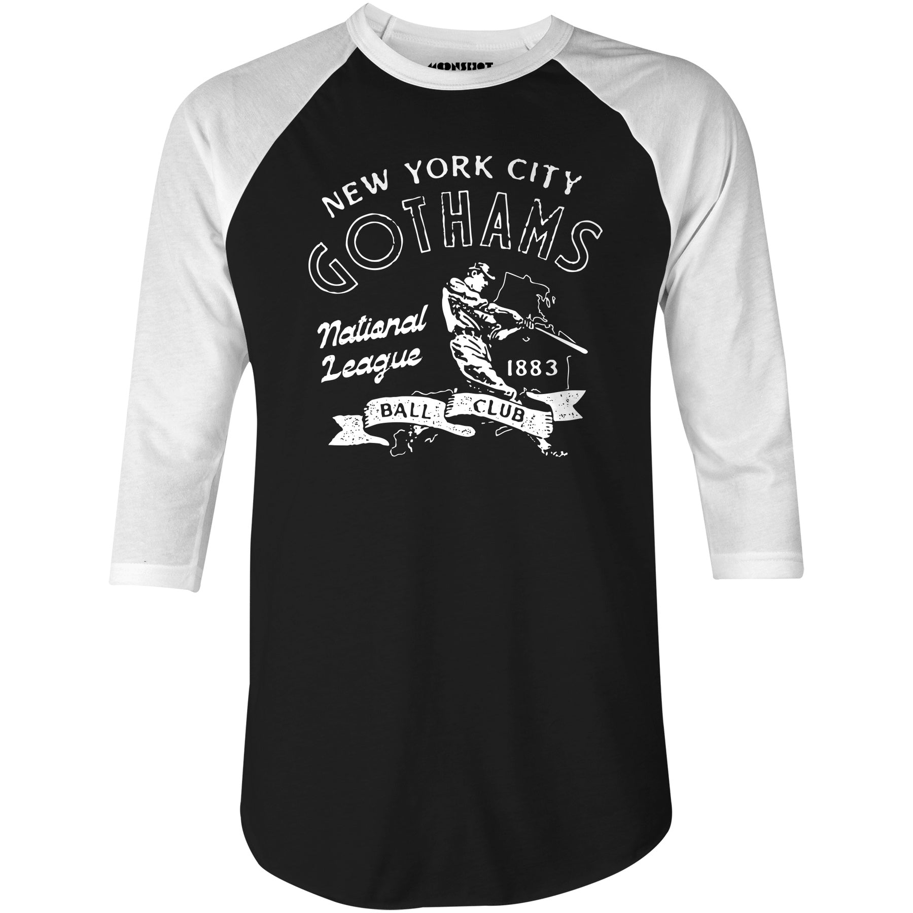 New York City Gothams - New York - Vintage Defunct Baseball Teams - 3/4 Sleeve Raglan T-Shirt