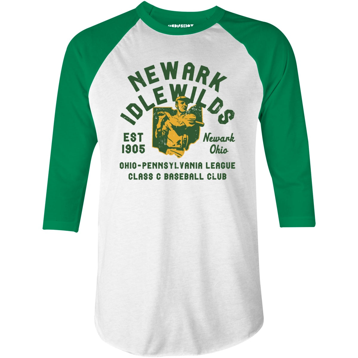 Newark Idlewilds - Ohio - Vintage Defunct Baseball Teams - 3/4 Sleeve Raglan T-Shirt
