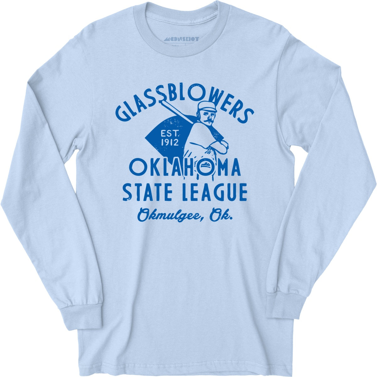Okmulgee Glassblowers - Oklahoma - Vintage Defunct Baseball Teams - Long Sleeve T-Shirt