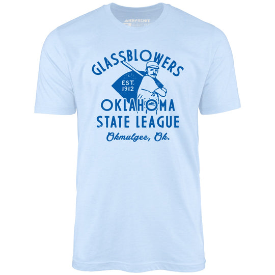 Okmulgee Glassblowers - Oklahoma - Vintage Defunct Baseball Teams - Baby Blue - Unisex T-Shirt