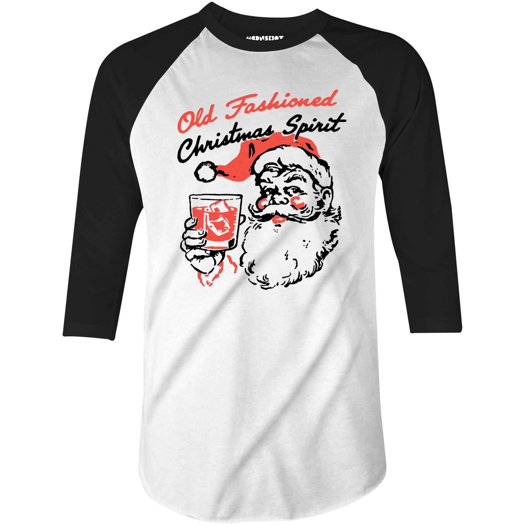 Old Fashioned Christmas Spirit - 3/4 Sleeve Raglan T-Shirt