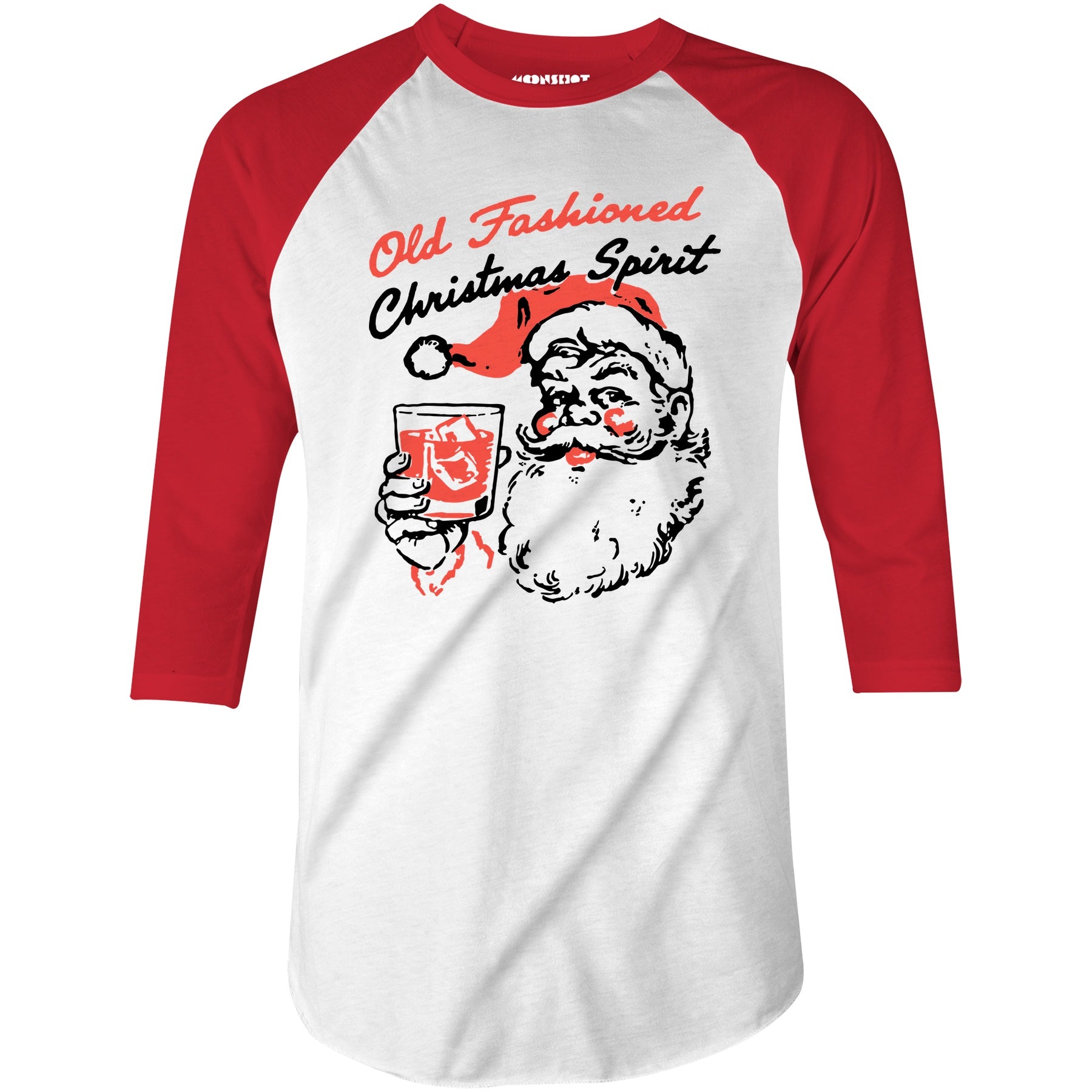 Old Fashioned Christmas Spirit - 3/4 Sleeve Raglan T-Shirt