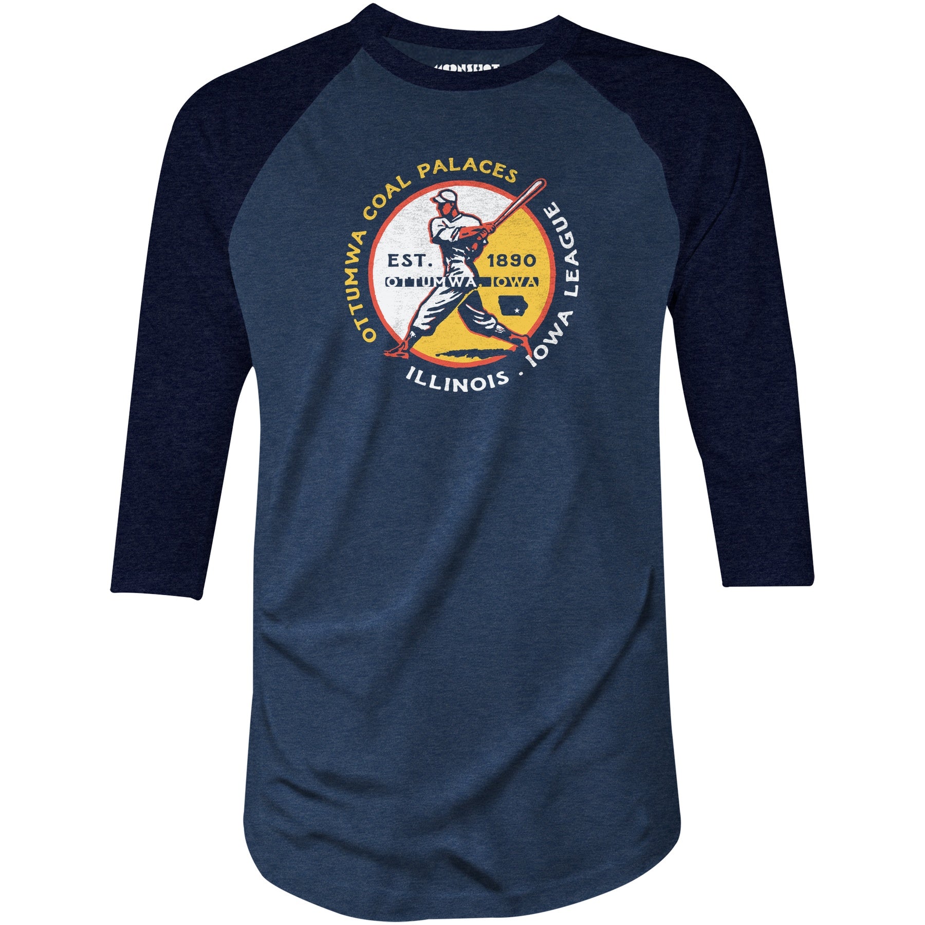 Ottumwa Coal Palaces - Iowa - Vintage Defunct Baseball Teams - 3/4 Sleeve Raglan T-Shirt