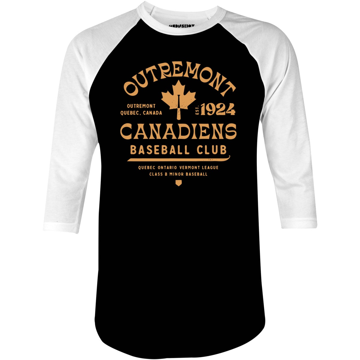 Outremont Canadiens - Canada - Vintage Defunct Baseball Teams - 3/4 Sleeve Raglan T-Shirt