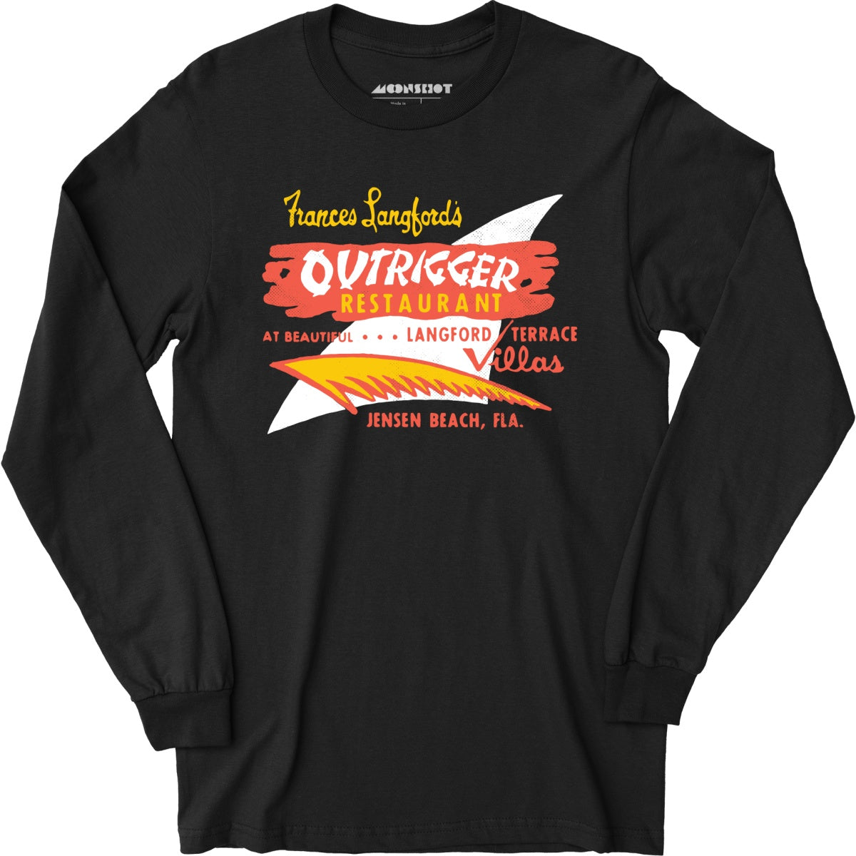 Outrigger - Jensen Beach, FL - Vintage Tiki Bar - Long Sleeve T-Shirt