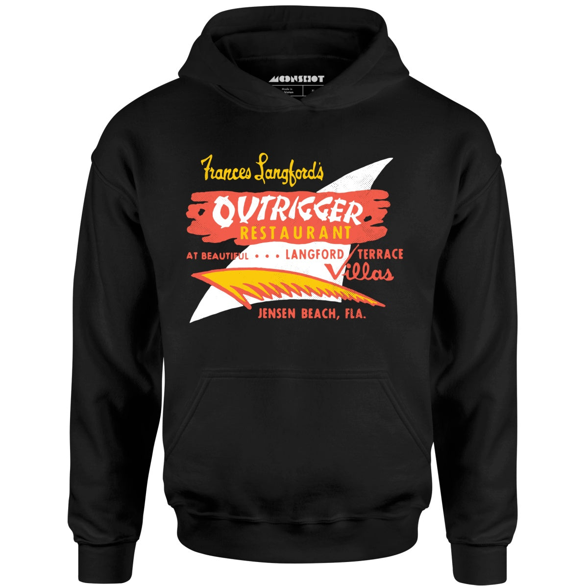 Outrigger - Jensen Beach, FL - Vintage Tiki Bar - Unisex Hoodie