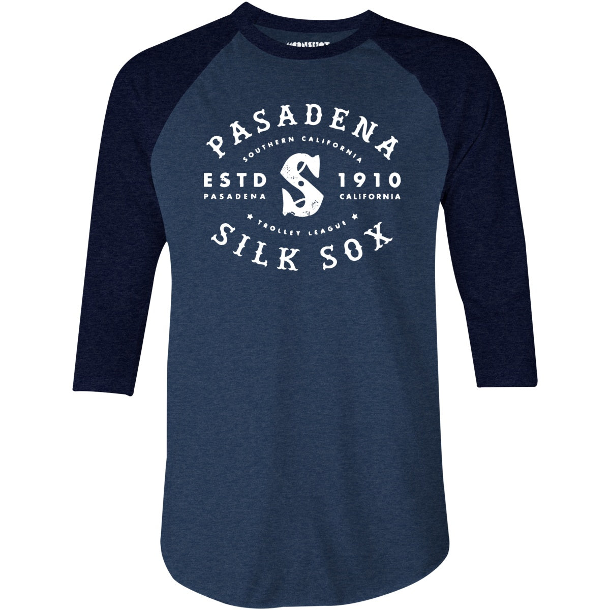 Pasadena Silk Sox - California - Vintage Defunct Baseball Teams - 3/4 Sleeve Raglan T-Shirt