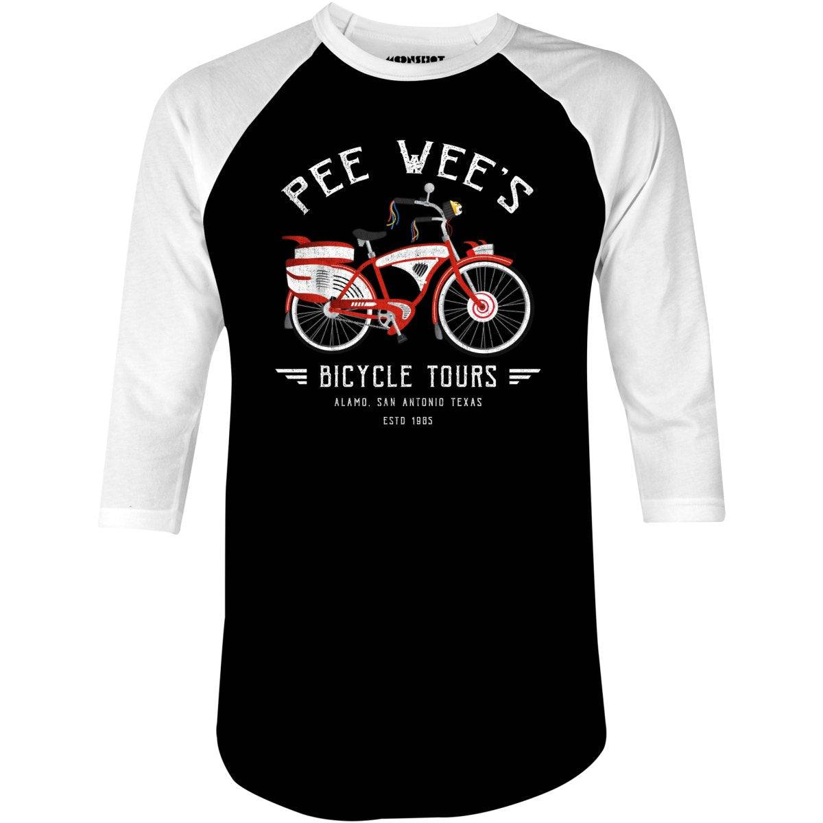 Pee Wee's Bicycle Tours - 3/4 Sleeve Raglan T-Shirt