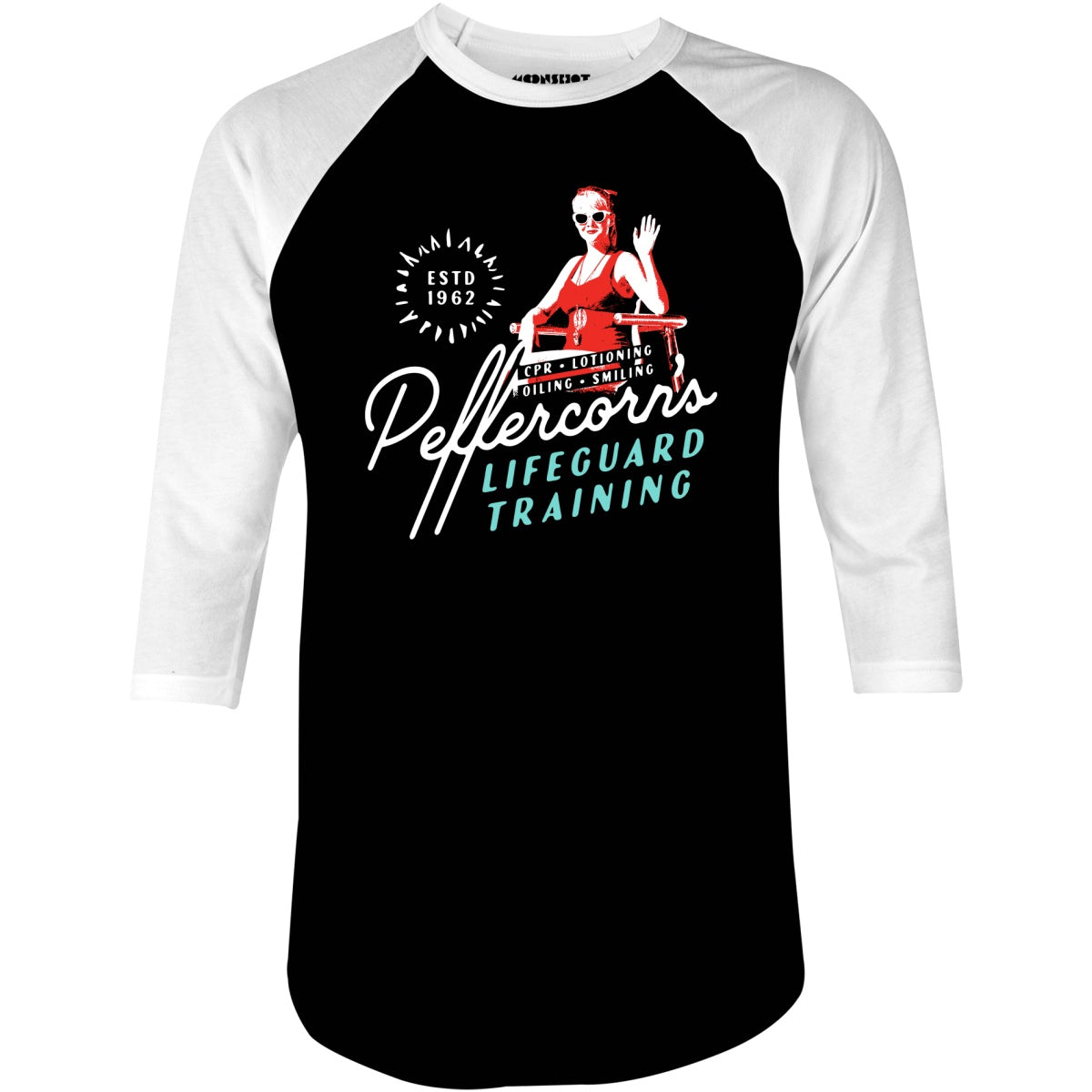 Peffercorn's Lifeguard Training v2 - 3/4 Sleeve Raglan T-Shirt