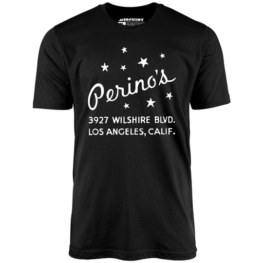 Perino's - Los Angeles, CA - Vintage Restaurant - Black - Unisex T-Shirt