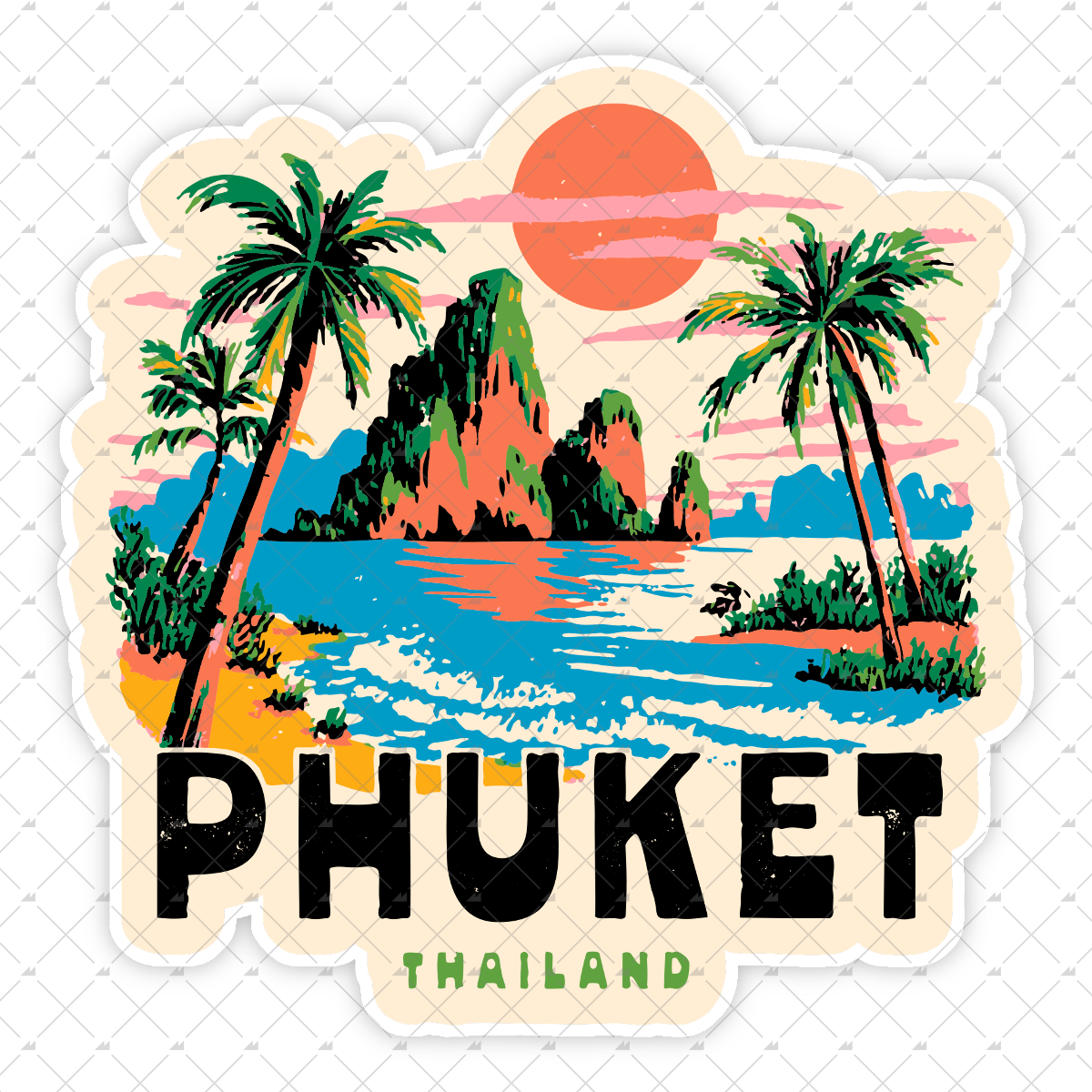Phuket Print - Sticker