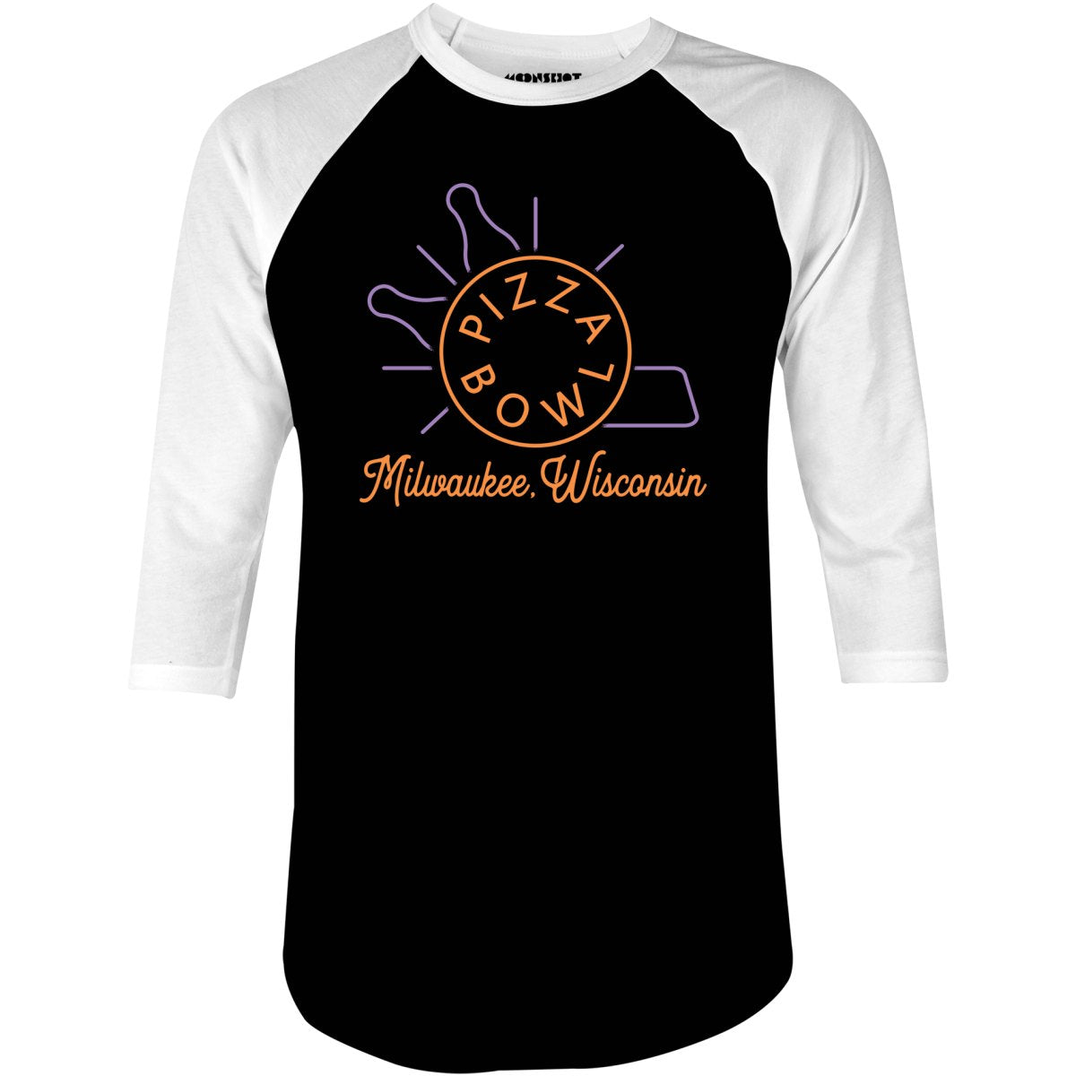 Pizza Bowl Milwaukee Wisconsin - 3/4 Sleeve Raglan T-Shirt