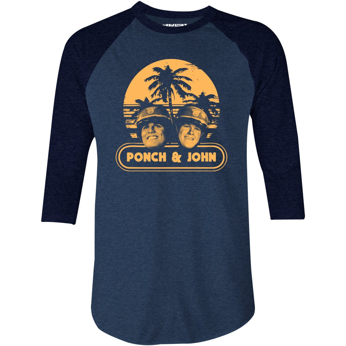 Ponch and John - 3/4 Sleeve Raglan T-Shirt