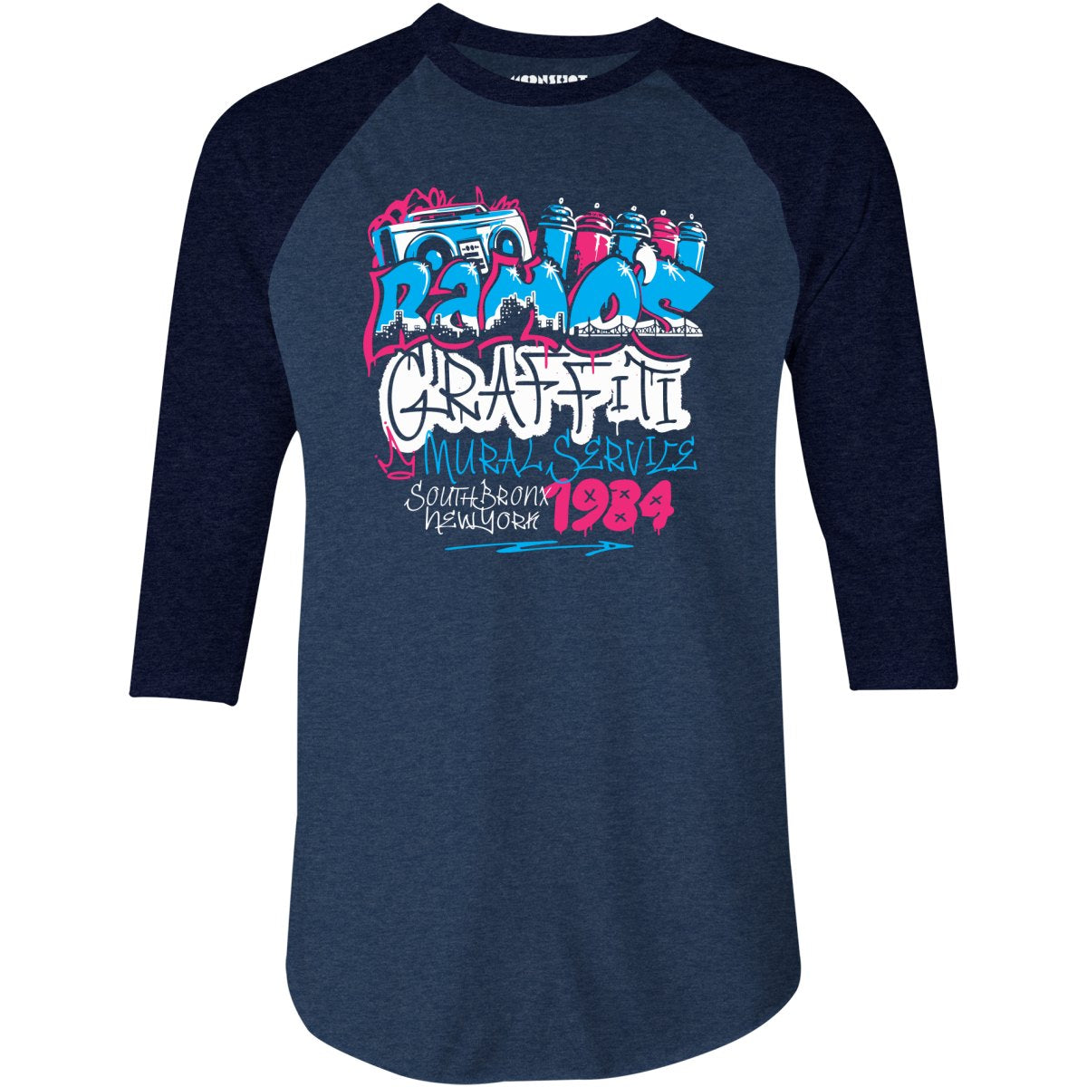 Ramo's Graffiti & Mural Service - 3/4 Sleeve Raglan T-Shirt